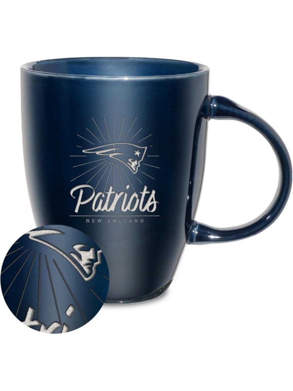 NFL Football Sunburst 18oz Laser Engraved Ceramic Mug - Perfect Gift for Fans!